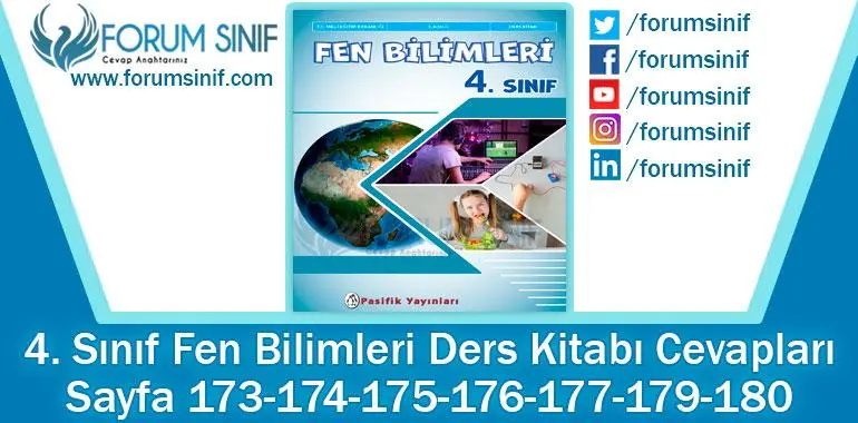 4. Sınıf Fen Bilimleri Ders Kitabı Sayfa 173-174-175-176-177-179-180. Cevapları Pasifik Yayıncılık 4. Sınıf Fen Bilimleri Ders Kitabı Sayfa 173-174-175-176-177-179-180. Cevapları Pasifik Yayıncılık