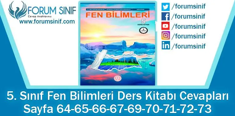 5. Sınıf Fen Bilimleri Ders Kitabı Sayfa 64-65-66-67-69-70-71-72-73. Cevapları MEB Yayınları