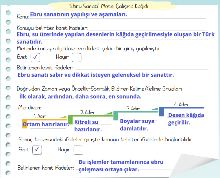 5. Sınıf Türkçe Ders Kitabı Sayfa 43 Cevapları