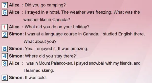 6. Sınıf İngilizce Ders Kitabı Sayfa 82 Cevapları MEB Yayınları