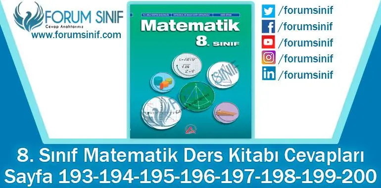 8. Sınıf Matematik Ders Kitabı 193-194-195-196-197-198-199-200. Sayfa Cevapları ADA Yayıncılık 8. Sınıf Matematik Ders Kitabı 193-194-195-196-197-198-199-200. Sayfa Cevapları ADA Yayıncılık