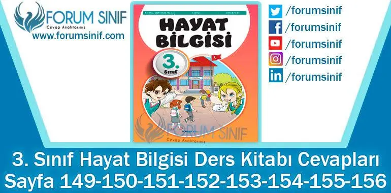3. Sınıf Hayat Bilgisi Ders Kitabı Sayfa 149-150-151-152-153-154-155-156. Cevapları SDR İpekyolu Yayıncılık
