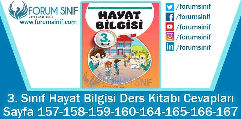 3. Sınıf Hayat Bilgisi Ders Kitabı Sayfa 157-158-159-160-164-165-166-167. Cevapları SDR İpekyolu Yayıncılık