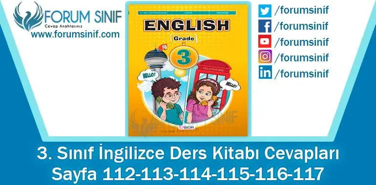 3. Sınıf İngilizce Ders Kitabı 112-113-114-115-116-117. Sayfa Cevapları SDR Dikey Yayıncılık