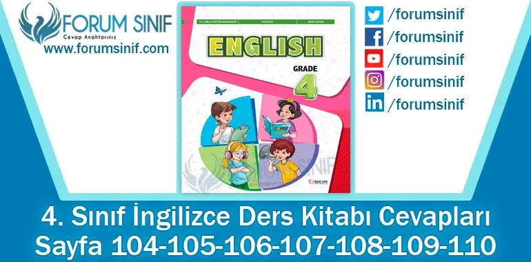 4. Sınıf İngilizce Ders Kitabı 104-105-106-107-108-109-110. Sayfa Cevapları SDR Dikey Yayıncılık 4. Sınıf İngilizce Ders Kitabı 104-105-106-107-108-109-110. Sayfa Cevapları SDR Dikey Yayıncılık