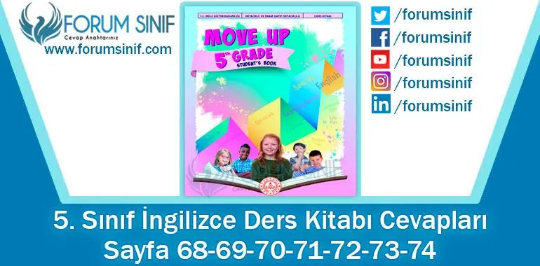 5. Sınıf İngilizce Ders Kitabı 68-69-70-71-72-73-74. Sayfa Cevapları MEB Yayınları