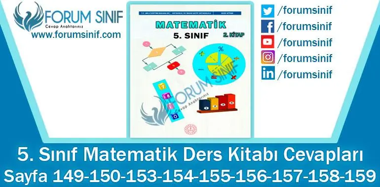 5. Sınıf Matematik Ders Kitabı 149-150-153-154-155-156-157-158-159. Sayfa Cevapları 2. Kitap