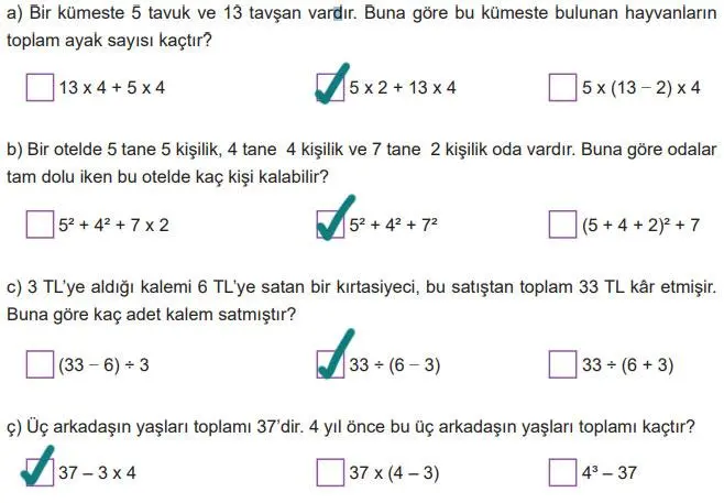 5. Sınıf Matematik Ders Kitabı Sayfa 134 Cevapları MEB Yayınları