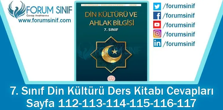 7. Sınıf Din Kültürü Ders Kitabı 112-113-114-115-116-117. Sayfa Cevapları MEB Yayınları 7. Sınıf Din Kültürü Ders Kitabı 112-113-114-115-116-117. Sayfa Cevapları MEB Yayınları