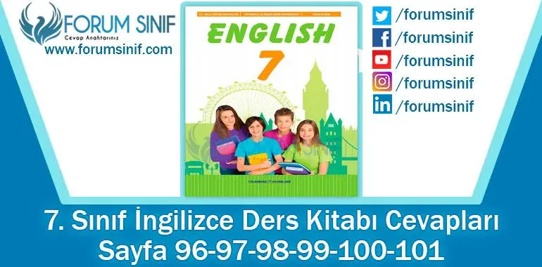 7. Sınıf İngilizce Ders Kitabı 96-97-98-99-100-101. Sayfa Cevapları Yıldırım Yayınları 7. Sınıf İngilizce Ders Kitabı 96-97-98-99-100-101. Sayfa Cevapları Yıldırım Yayınları