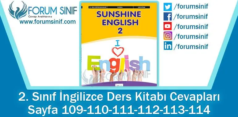 2. Sınıf İngilizce Ders Kitabı 109-110-111-112-113-114. Sayfa Cevapları Hecce Yayıncılık