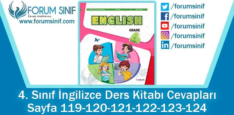 4. Sınıf İngilizce Ders Kitabı 119-120-121-122-123-124. Sayfa Cevapları SDR Dikey Yayıncılık