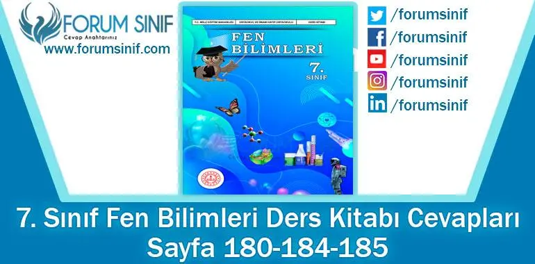 7. Sınıf Fen Bilimleri Ders Kitabı Sayfa 180-184-185. Cevapları MEB Yayınları 7. Sınıf Fen Bilimleri Ders Kitabı Sayfa 180-184-185. Cevapları MEB Yayınları