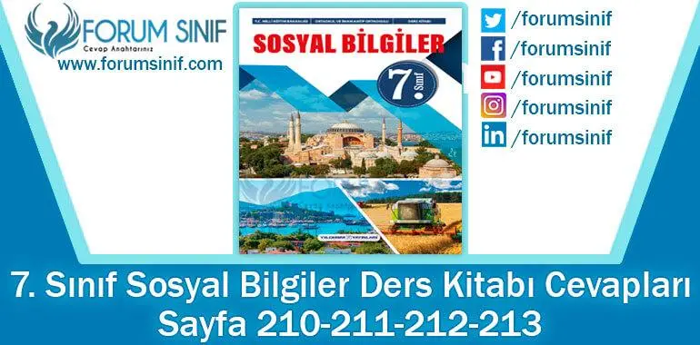 7. Sınıf Sosyal Bilgiler Ders Kitabı 210-211-212-213. Sayfa Cevapları Yıldırım Yayınları