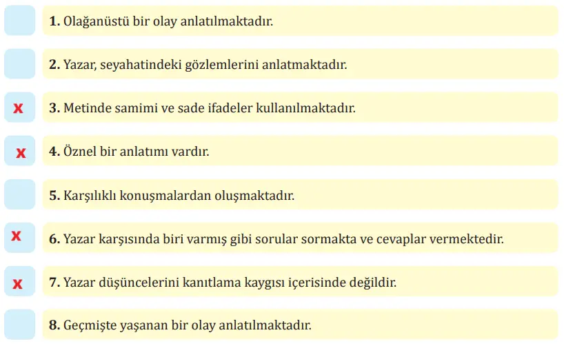 7. Sınıf Türkçe Ders Kitabı Sayfa 255 Cevapları MEB Yayınları