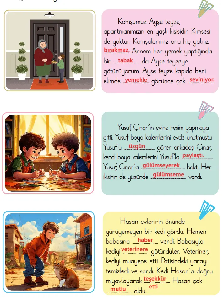 2. Sınıf Türkçe Ders Kitabı 32-34-35-36-37-38-39. Sayfa Cevapları 1. KİTAP 2. Sınıf Türkçe Ders Kitabı Sayfa 36 Cevapları MEB Yayınları