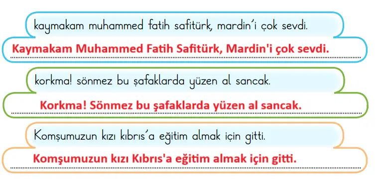 2. Sınıf Türkçe Ders Kitabı Sayfa 63 Cevapları MEB Yayınları