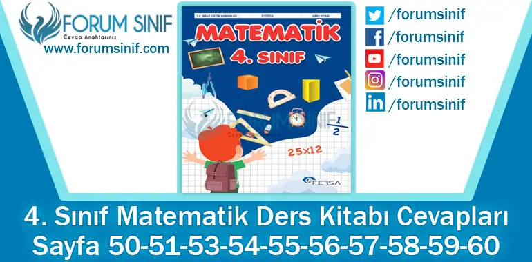 4. Sınıf Matematik Ders Kitabı 50-51-53-54-55-56-57-58-59-60. Sayfa Cevapları Fersa Yayıncılık 4. Sınıf Matematik Ders Kitabı 50-51-53-54-55-56-57-58-59-60. Sayfa Cevapları Fersa Yayıncılık