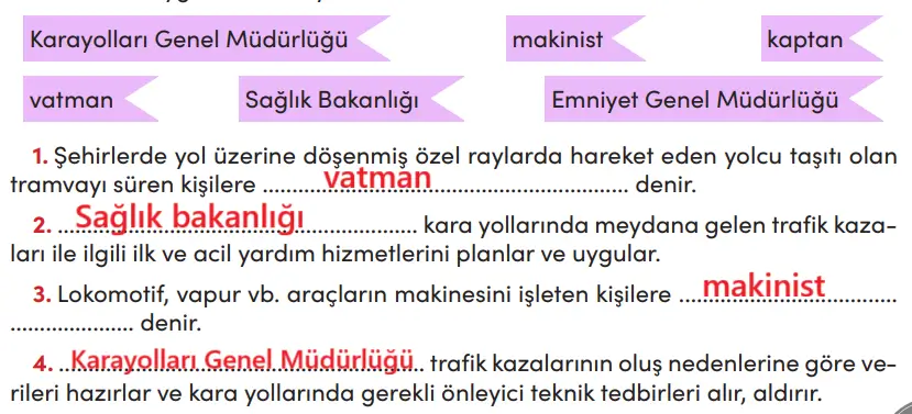 4. Sınıf Trafik Güvenliği Ders Kitabı 31-32-33-34-35. Sayfa Cevapları MEB Yayınları 4. Sınıf Trafik Güvenliği Ders Kitabı Sayfa 35 Cevapları MEB Yayınları