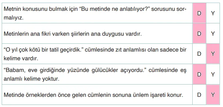 4. Sınıf Türkçe Ders Kitabı Sayfa 44 Cevapları ADA Yayıncılık1