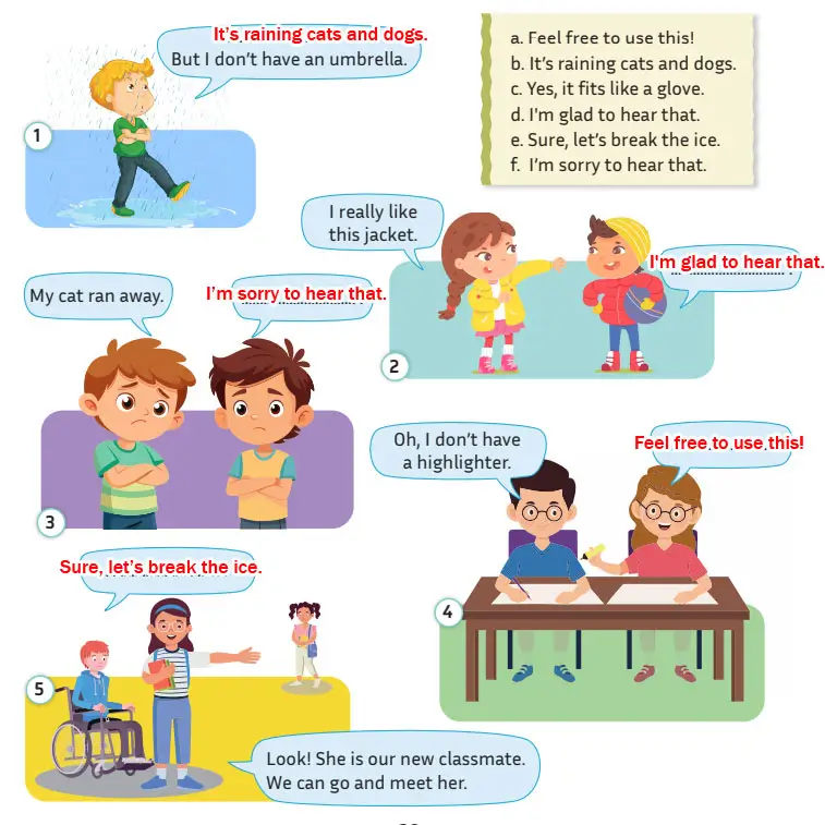 5. Sınıf İngilizce Ders Kitabı Sayfa 20 Cevapları MEB Yayınları