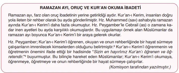 6. Sınıf Din Kültürü Ders Kitabı Sayfa 43-44-45-46-47. Cevapları MEB Yayınları 6. Sınıf Din Kültürü Ders Kitabı Sayfa 46 Cevapları MEB Yayınları