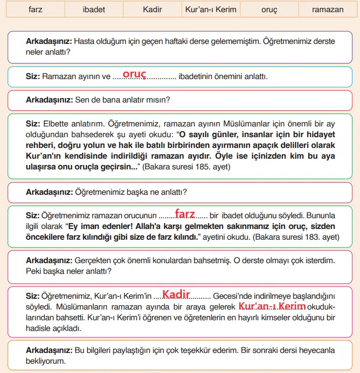 6. Sınıf Din Kültürü Ders Kitabı Sayfa 43-44-45-46-47. Cevapları MEB Yayınları 6. Sınıf Din Kültürü Ders Kitabı Sayfa 47 Cevapları MEB Yayınları