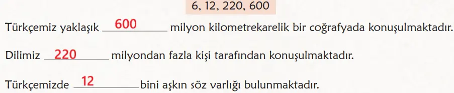 6. Sınıf Türkçe Ders Kitabı Sayfa 42 Cevapları MEB Yayınları