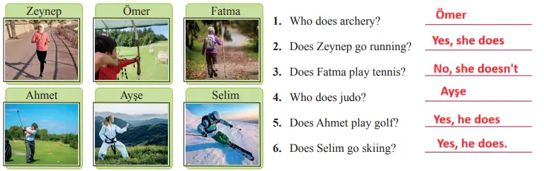 7. Sınıf İngilizce Ders Kitabı Sayfa 39 Cevapları SDR İpekyolu Yayıncılık2