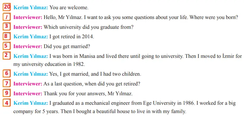 7. Sınıf İngilizce Ders Kitabı Sayfa 45 Cevapları SDR İpekyolu Yayıncılık