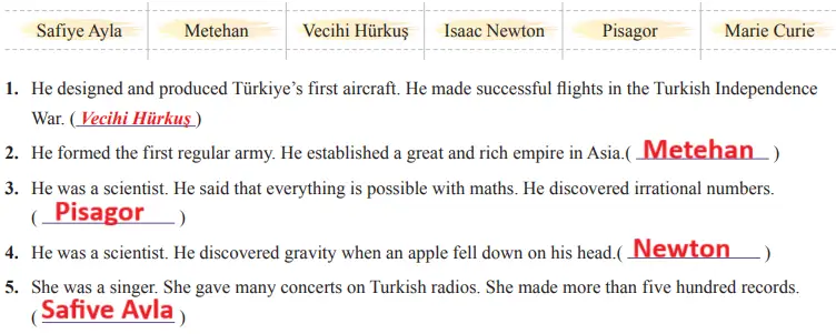 7. Sınıf İngilizce Ders Kitabı Sayfa 58 Cevapları SDR İpekyolu Yayıncılık12