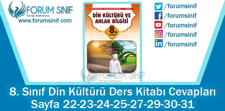 8. Sınıf Din Kültürü Ders Kitabı 22-23-24-25-27-29-30-31. Sayfa Cevapları SDR İpekyolu Yayıncılık 8. Sınıf Din Kültürü Ders Kitabı 22-23-24-25-27-29-30-31. Sayfa Cevapları SDR İpekyolu Yayıncılık
