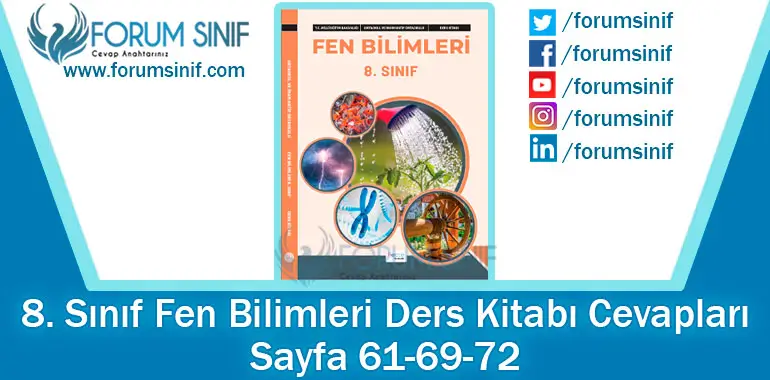 8. Sınıf Fen Bilimleri Ders Kitabı Sayfa 61-69-72. Cevapları Hecce Yayıncılık