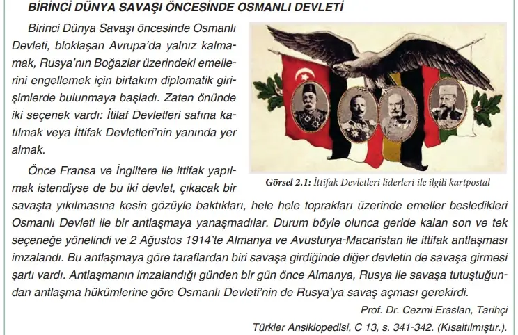 8. Sınıf İnkılap Tarihi Ders Kitabı Sayfa 44 Cevapları Dersdestek Yayıncılık