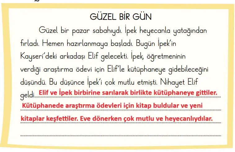 2. Sınıf Türkçe Ders Kitabı Sayfa 155 Cevapları MEB Yayınları