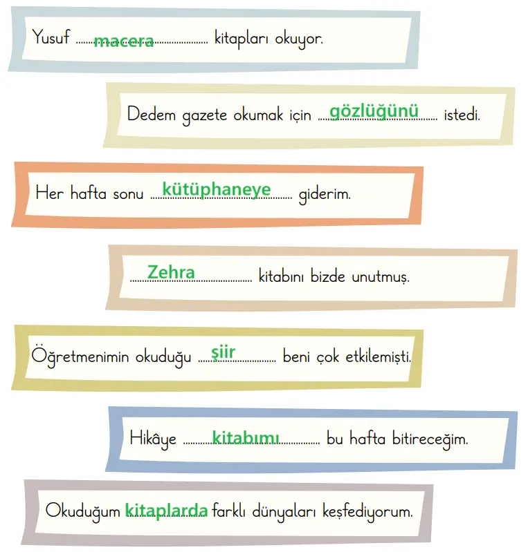 2. Sınıf Türkçe Ders Kitabı 157-158-160-161-162. Sayfa Cevapları 1. KİTAP 2. Sınıf Türkçe Ders Kitabı Sayfa 162 Cevapları MEB Yayınları