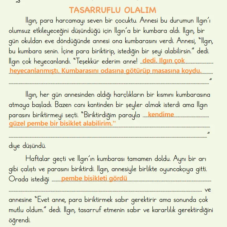 2. Sınıf Türkçe Ders Kitabı Sayfa 96 Cevapları MEB Yayınları