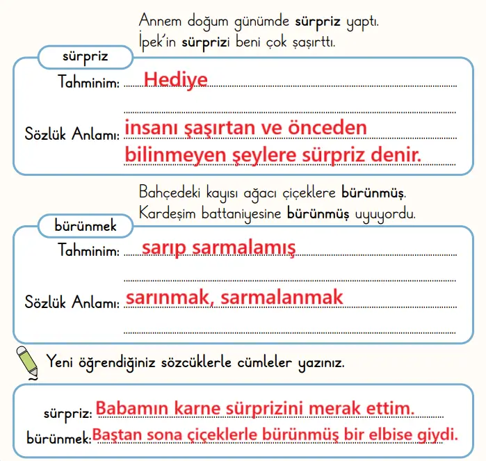 2. Sınıf Türkçe Ders Kitabı Sayfa 99 Cevapları MEB Yayınları