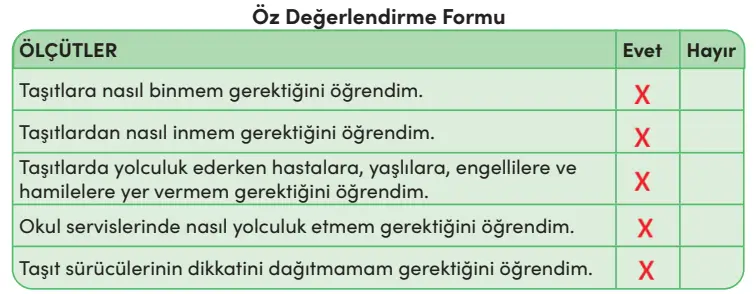 4. Sınıf Trafik Güvenliği Ders Kitabı Sayfa 42 Cevapları MEB Yayınları