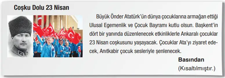 4. Sınıf Türkçe Ders Kitabı Sayfa 133 Cevapları ADA Yayıncılık