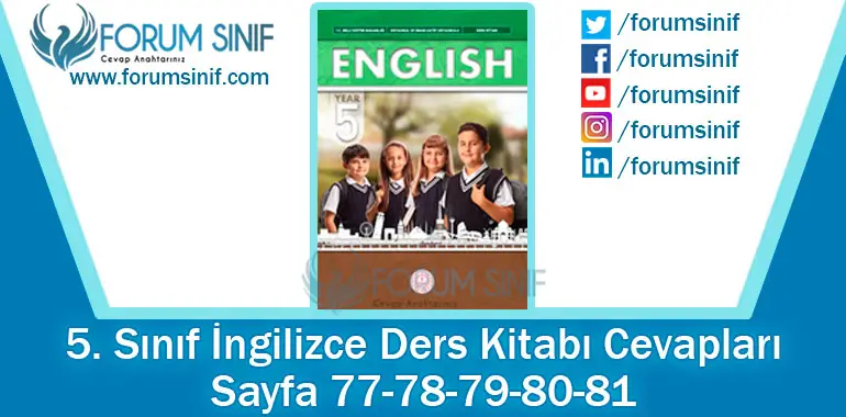5. Sınıf İngilizce Ders Kitabı 77-78-79-80-81-82. Sayfa Cevapları MEB Yayınları