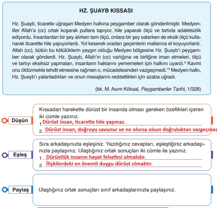 6. Sınıf Din Kültürü Ders Kitabı Sayfa 71-72-73-74-75-76. Cevapları MEB Yayınları 6. Sınıf Din Kültürü Ders Kitabı Sayfa 76 Cevapları MEB Yayınları