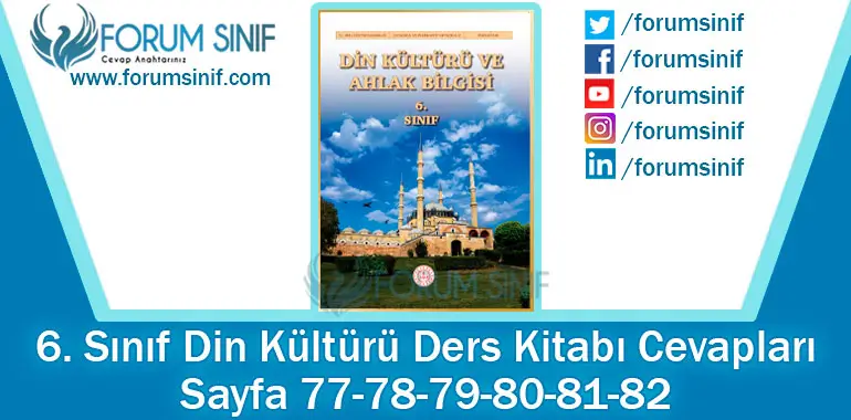 6. Sınıf Din Kültürü Ders Kitabı Sayfa 77-78-79-80-81-82. Cevapları MEB Yayınları 6. Sınıf Din Kültürü Ders Kitabı Sayfa 77-78-79-80-81-82. Cevapları MEB Yayınları