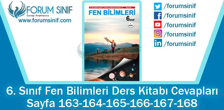 6. Sınıf Fen Bilimleri Ders Kitabı 163-164-165-166-167-168. Sayfa Cevapları 1. KİTAP 6. Sınıf Fen Bilimleri Ders Kitabı 163-164-165-166-167-168. Sayfa Cevapları 1. KİTAP