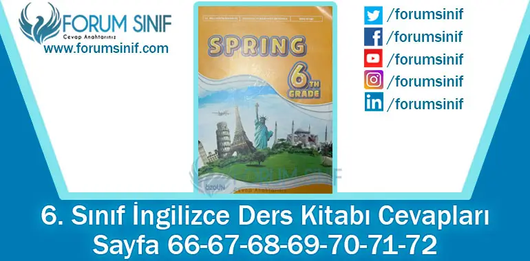 6. Sınıf İngilizce Ders Kitabı 66-67-68-69-70-71-72. Sayfa Cevapları ÖZGÜN Yayıncılık
