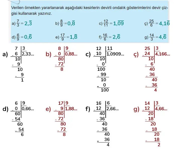 6. Sınıf Matematik Ders Kitabı Sayfa 138 Cevapları MEB Yayınları