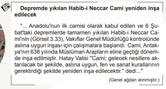 6. Sınıf Sosyal Bilgiler Ders Kitabı Sayfa 138 Cevapları MEB Yayınları