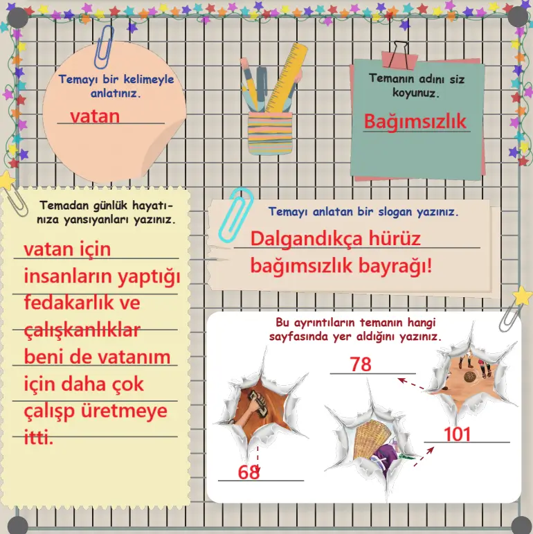 6. Sınıf Türkçe Ders Kitabı 110-111-112-113-114-115. Sayfa Cevapları 1. KİTAP 6. Sınıf Türkçe Ders Kitabı Sayfa 112 Cevapları MEB Yayınları