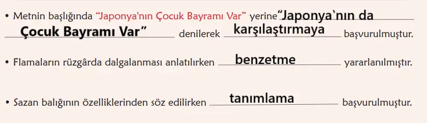 6. Sınıf Türkçe Ders Kitabı Sayfa 120-121 Cevapları MEB Yayınları