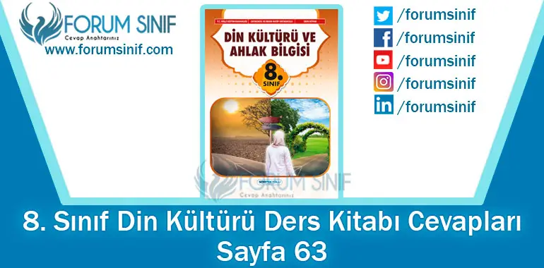 8. Sınıf Din Kültürü Ders Kitabı 63. Sayfa Cevapları SDR İpekyolu Yayıncılık